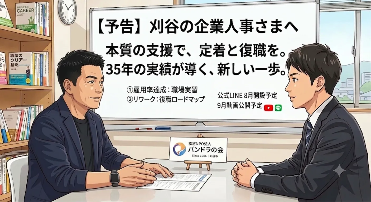 【予告】刈谷周辺の企業人事さまへ。単なる雇用率の「数合わせ」で終わらせない、新しい支援メニューが始動します！｜就労移行支援ピボットパンドラ